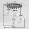 Plafonnier moderne Koyoto à 4 lumières, abat-jour en verre ambre et clair