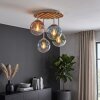 Plafonnier Gastor Boho, lattes de bois, ø 39,5 cm, E14, variateur externe