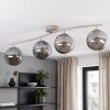 Plafonnier moderne Gastor à 4 lumières avec abat-jour ronds en verre fumé