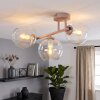 Plafonnier moderne Koyoto à trois lumières avec abat-jour ronds en verre clair