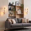 Applique murale moderne Koyoto en métal sable, set de 2, 3 abat-jour en verre clair