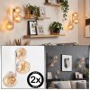 Applique murale Koyoto moderne, lot de 2, 3 abat-jour ronds en verre ambre