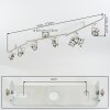 Plafonnier sur rail industriel Lorik, 6 têtes orientables, nickel mat