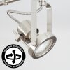 Plafonnier sur rail industriel Lorik, 6 têtes orientables, nickel mat