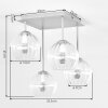 Plafonnier moderne Koyoto, cluster à 4 lumières, abat-jour fumés et ambrés