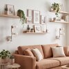 Applique murale Gastor en métal sable, lot de 2, avec 3 abat-jour ronds en verre clair