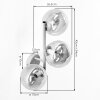 Applique murale Gastor en métal sable, lot de 2, avec 3 abat-jour ronds en verre clair