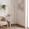 Lampadaire Koyoto moderne à 6 lumières, abat-jour ronds en verre clair en colonne, E14