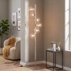Lampadaire Gastor à 6 lumières avec abat-jour ronds en verre clair, pour le coin lecture