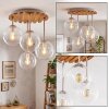 Plafonnier en grappe Gastor moderne, 4 lumières et abat-jour ronds en verre clair