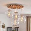 Plafonnier en grappe Gastor moderne, 4 lumières et abat-jour ronds en verre clair