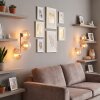 Applique murale moderne Gastor en set de 2, à trois abat-jour en verre ambre et clair
