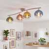 Plafonnier Koyoto à 4 lumières avec abat-jour multicolores dimmable par variateur externe