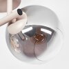 Plafonnier moderne Koyoto à trois abat-jour en verre fumé, ambré et clair