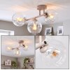 Plafonnier moderne Koyoto, 3 lumières et abat-jour ronds en verre clair