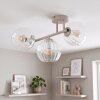 Plafonnier moderne Koyoto, 3 lumières et abat-jour ronds en verre clair