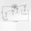 Plafonnier moderne Ripoll, 4 lumières, abat-jour ronds blancs en verre, structure sable