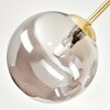 Plafonnier moderne Chehalis, 5 abat-jour en verre fumé en grappe à 15 watts