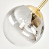 Suspension moderne Chehalis à 5 lumières avec abat-jour ronds en verre clair