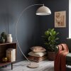 Lampadaire arqué Miranda avec abat-jour en métal sable orientable, pour le canapé, E27