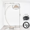 Lampadaire arqué Miranda avec abat-jour en métal sable orientable, pour le canapé, E27