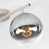 Plafonnier Gastor moderne avec abat-jour en verre fumé et clair sur barre courbée