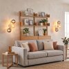 Applique murale moderne Gastor en set de 2 avec 3 abat-jour ronds fumés et ambrés