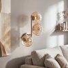 Applique murale moderne Koyoto à 3 lumières, abat-jour ronds en verre cannelé