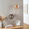 Applique murale moderne Koyoto, 3 lumières, abat-jour cannelé fumé, ambre et clair