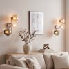 Applique murale à trois lumières Koyoto, lot de 2, abat-jour fumé, ambre et clair