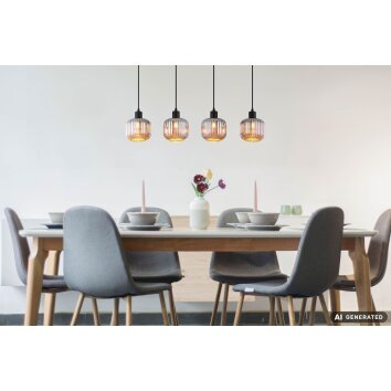 NOWA Tom suspension moderne, luminaire suspendu pour salle à manger, 4 flammes E14