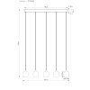 NOWA Minara suspension luminaire LED moderne pour salle à manger 102 cm 3300 lumens 3000 K 27 W