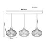 NOWA Mateo suspension luminaire allongée 3 flammes moderne longueur 103 cm E27