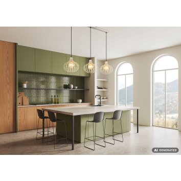 NOWA Mateo suspension luminaire allongée 3 flammes moderne longueur 103 cm E27