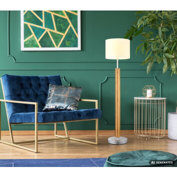 NOWA Taugus lampadaire sur pied moderne, E27, hauteur 145 cm, interrupteur sur le câble