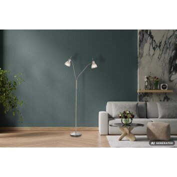 Daytona lampadaire sur pied salon couloir moderne 2 spots orientables H150 cm Ø45 cm