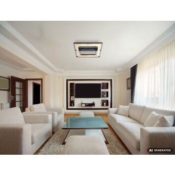NOWA Rilas plafonnier LED carré moderne extra-plat 46 cm 2600 lm 3000 K 21 W