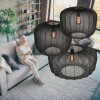 Steinhauer Sable suspension luminaire moderne abat-jour grillagé rond E27 longueur 45 cm
