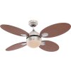 Ventilateur Globo WADE Chrome, Acier inoxydable, Nickel mat, 1 lumière