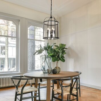 Steinhauer Pimpernel suspension classique 4 feux E14, ronde, réglable, Ø31 cm