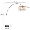 Steinhauer Solva lampadaire arc salon E27 réglable, abat-jour ajouré, 185 cm
