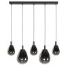 Steinhauer Suspension LED Glimsy, 5 verres fumés, longueur 115 cm, 2700 Kelvin blanc chaud