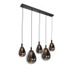Steinhauer Suspension LED Glimsy, 5 verres fumés, longueur 115 cm, 2700 Kelvin blanc chaud