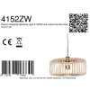 Steinhauer Suspension Sparkled Light, cage ronde en bois brun, réglable, longueur 50 cm