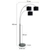 Steinhauer Sparkled Light lampadaire sur pied salon arc 3 bras réglables H 180 cm