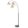 Steinhauer Sparkled Light lampadaire arqué sur pied 3 lumières moderne avec interrupteur