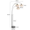 Steinhauer Sparkled Light lampadaire arqué sur pied 3 lumières moderne avec interrupteur