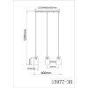 Globo Rowena suspension 3 lumières E27 longueur 60 cm pour salle à manger