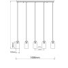 Globo Rowena suspension luminaire 5 flammes E27 100 cm pour salle à manger moderne-rétro