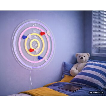 Globo Darteri applique murale LED néon circulaire cible de fléchettes moderne